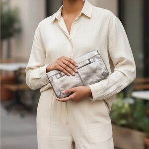 Club Monaco Silver metallic Clutch Bag